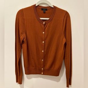 J. Crew Jackie Wool Cardigan Size L in rust